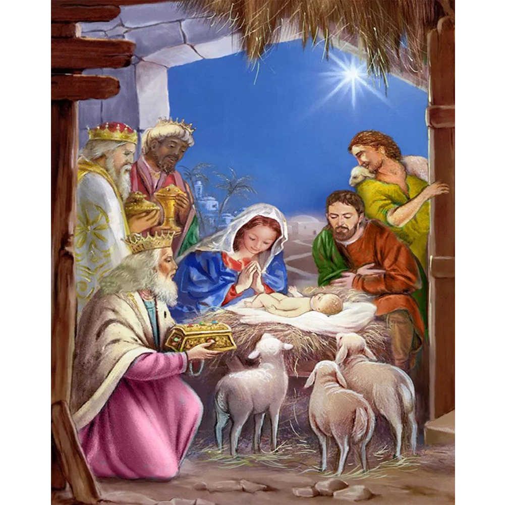 

Nativity - 11CT Stamped Cross Stitch - 40*50CM, 501 Original