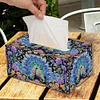 Diamond Painting Tissue Box Kits Decorative Rhinestone Craft Kit (Peacock)