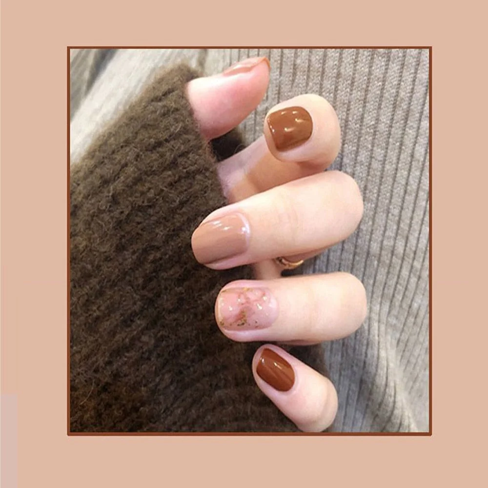 24pcs Glitter Detachable False Nails Ballerina Pink Wearable Fake Nails Full Cover Nail Tips fake nail with design Manicure Tool 928-1-Nail Inspo