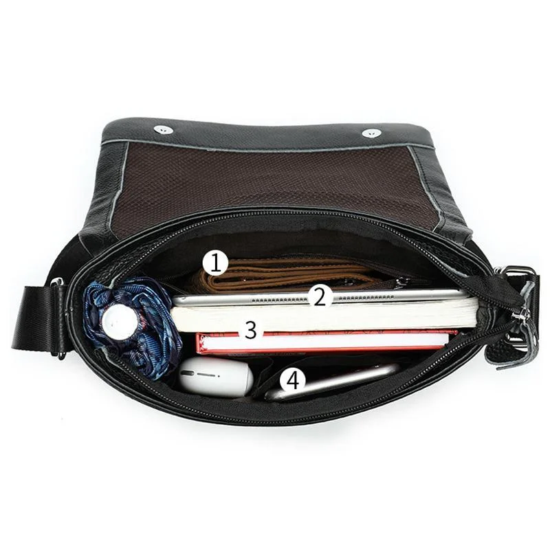Grain Textured Style Organizational Layout Foldover Top Crossbody Sling Bag