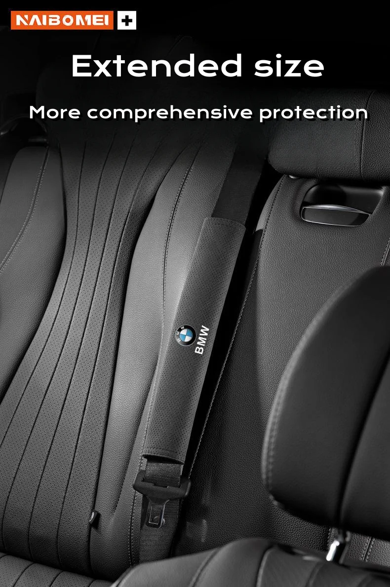 Car seat belt abdomen/shoulder anti-strangulation leather cover