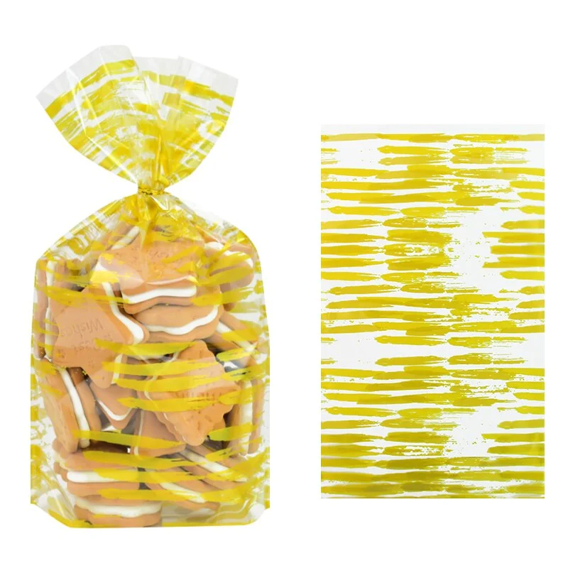 50Pcs Plastic Candy Bag Biscuit Cookie Packing Bags Christmas Gift Birthday Party Decoration Supplies Wedding Favors Baby Shower
