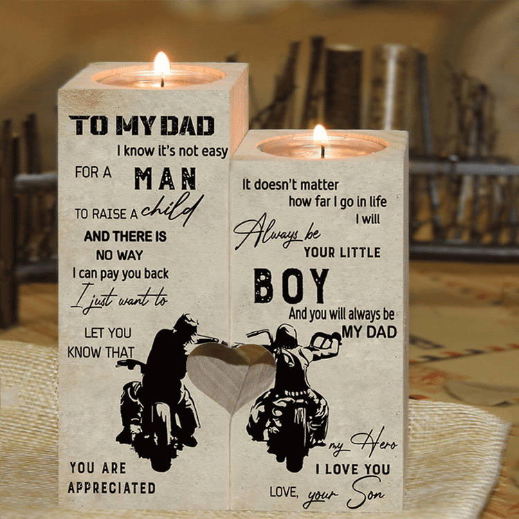 I Will Always be Your Little Boy and You Will Always be My Dad ,My Hero - Candle Holder