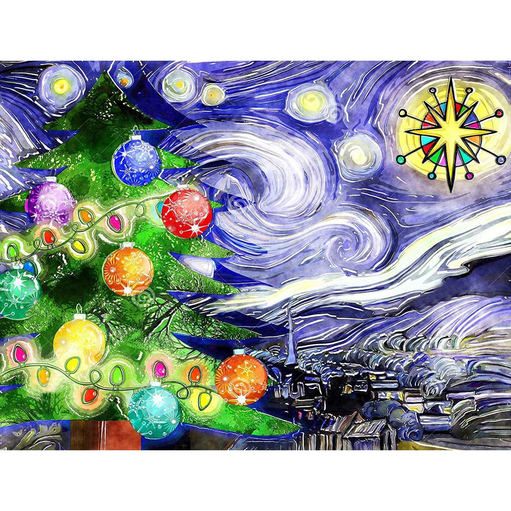 

Christmas Tree - 11CT Stamped Cross Stitch - 40*50CM, 501 Original
