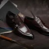 Mens Classic Monk Strap Dress Shoes
