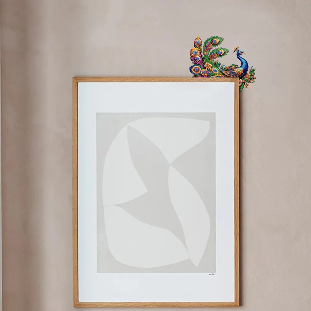 Peacock 2D Flat Diamond Painting Door Corner Sign DIY Door Frame Decoration