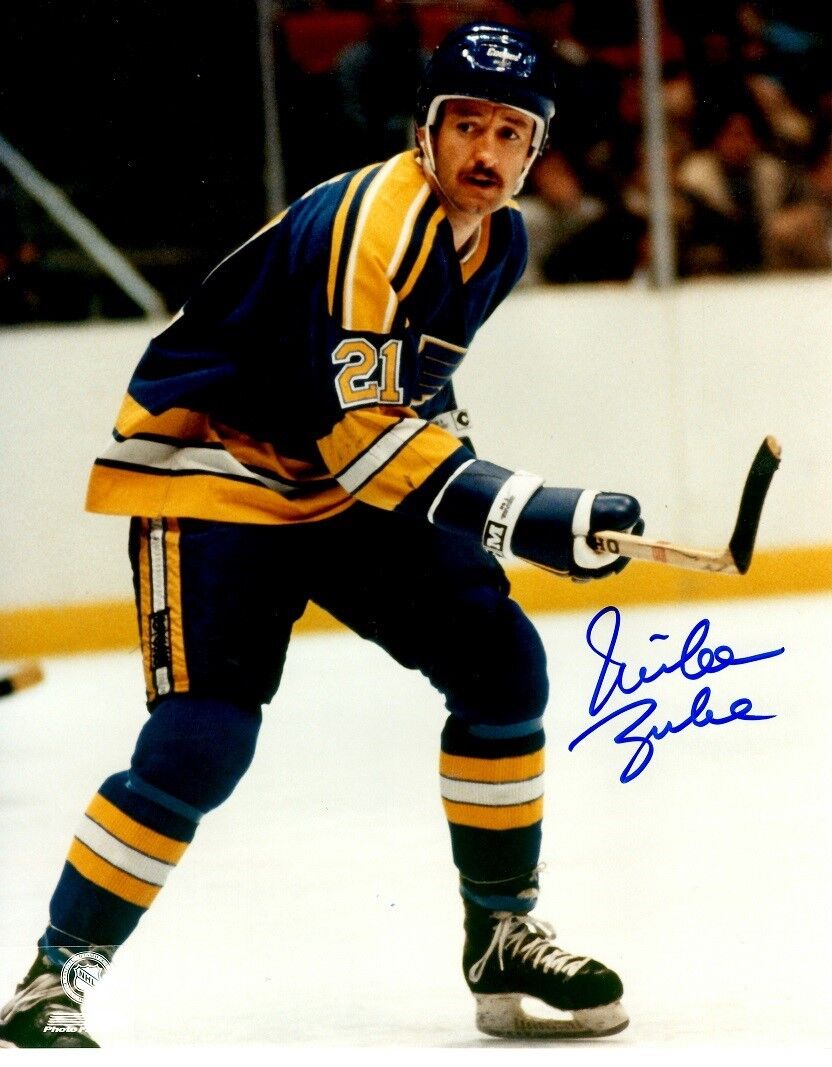 Signed 8x10 MIKE ZUKE St Louis Blues Autographed Photo Poster painting - COA