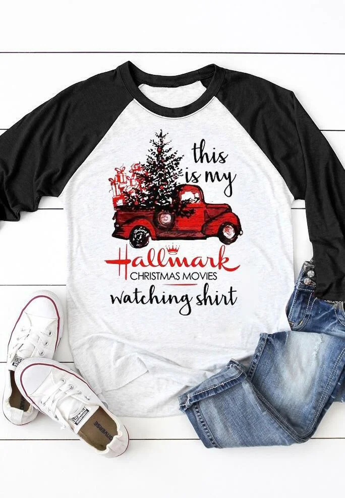 Hallmark Christmas Movies Watching Shirt Baseball T-Shirt Tee