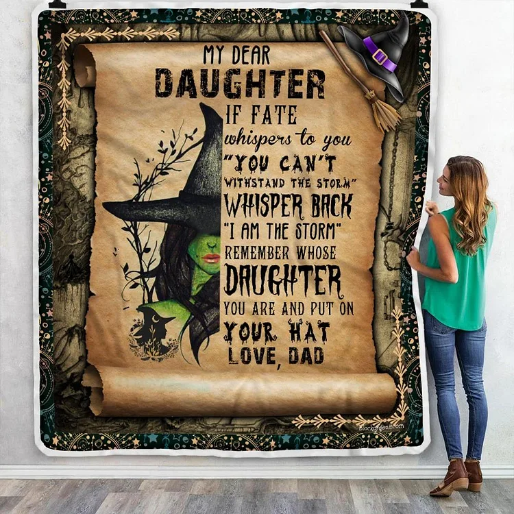 My Dear Daughter Halloween Fleece Blanket "Remember Whose Daughter You Are"