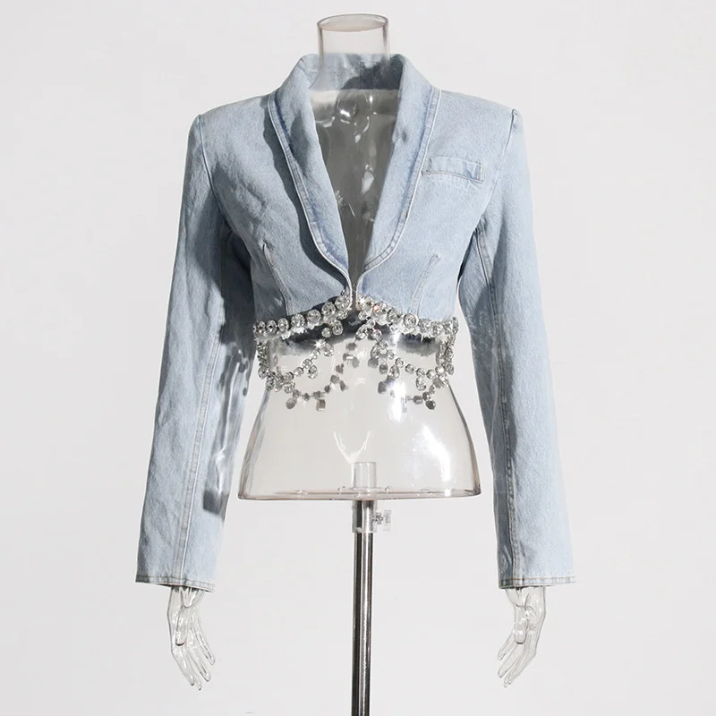 Toloer Toloer New Sexy Hot Girl Wind V Neck Long Sleeve Waist Top Design Sense Short Skirt Half Body Box Suit Girl-Outfit Ideas