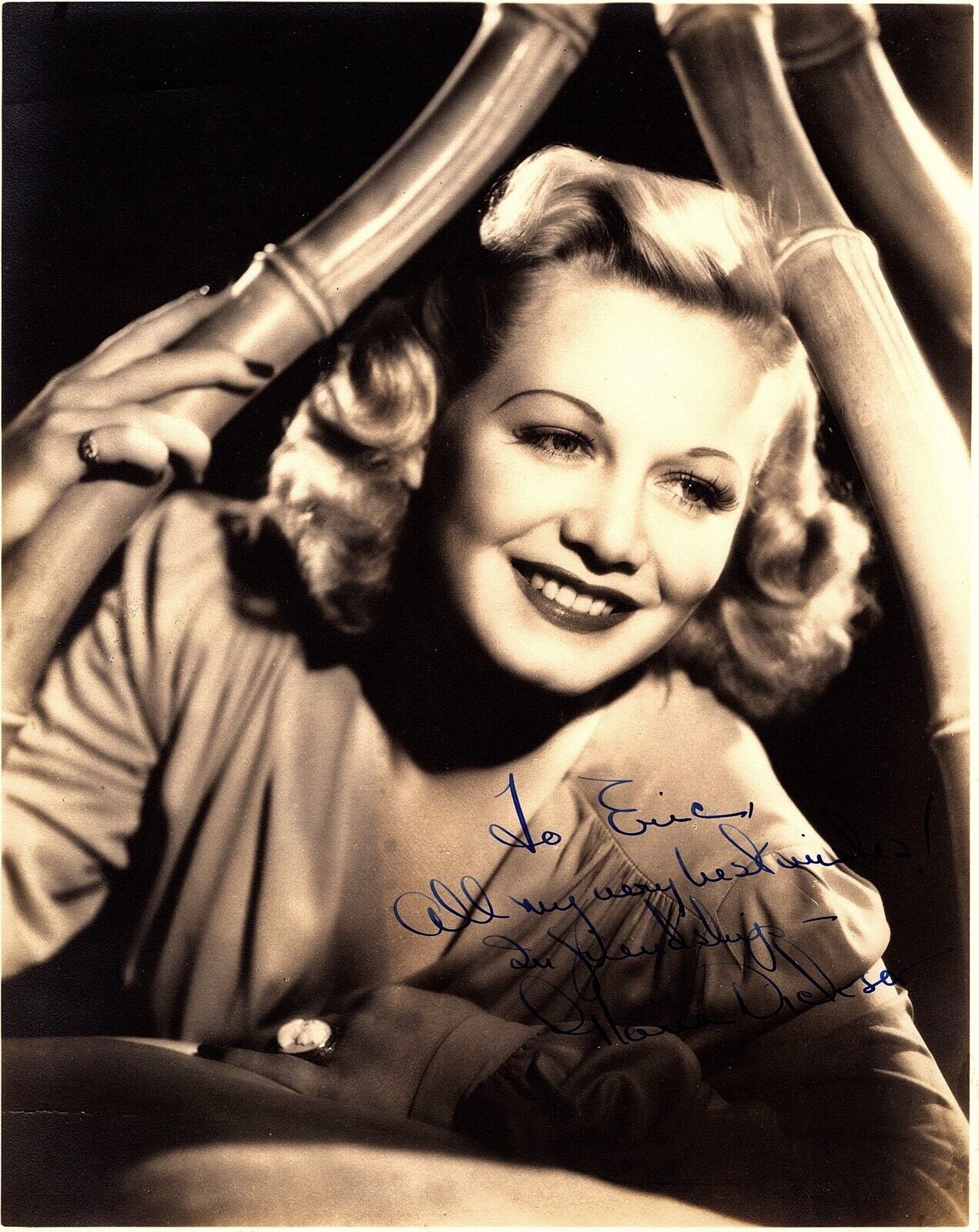 GLORIA DICKSON AUTOGRAPHED SIGNED 8x10 Photo Poster painting 1940s THEY WON'T FORGET BEAUTIFUL