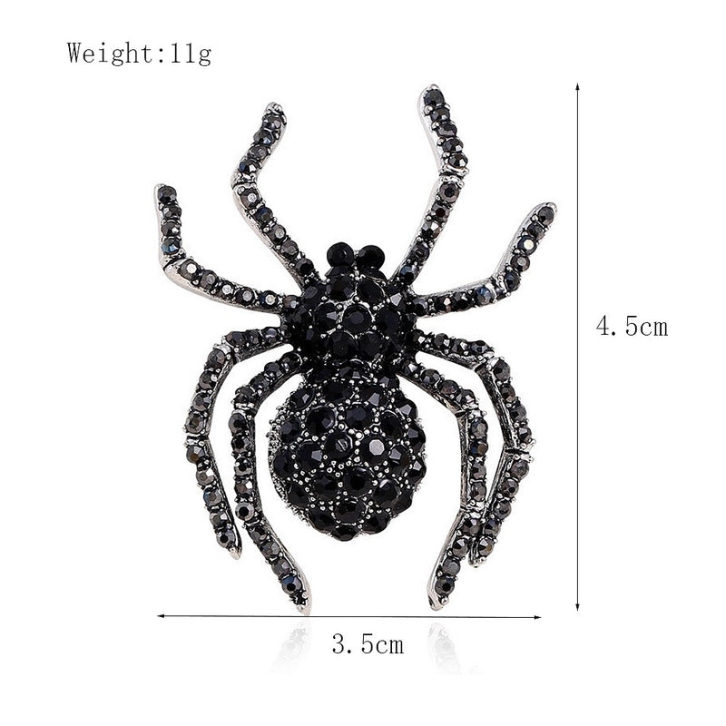 Retro Pin Spider Zinc Alloy Inlay Rhinestones Unisex Brooches