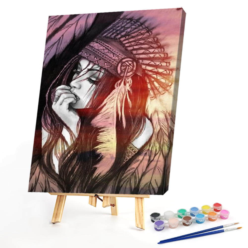 

40*50CM - Paint By Numbers - Indigenous Girl, 501 Original