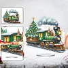 uk.everydayedeals DIY Acrylic Diamond Painting Desktop Tabletop Ornament - Xmas Train Pulling A Tree