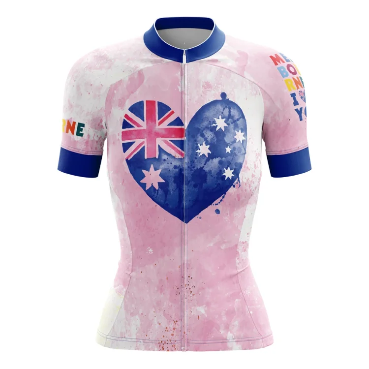 Australia Heart Women's Short Sleeve Cycling Jersey