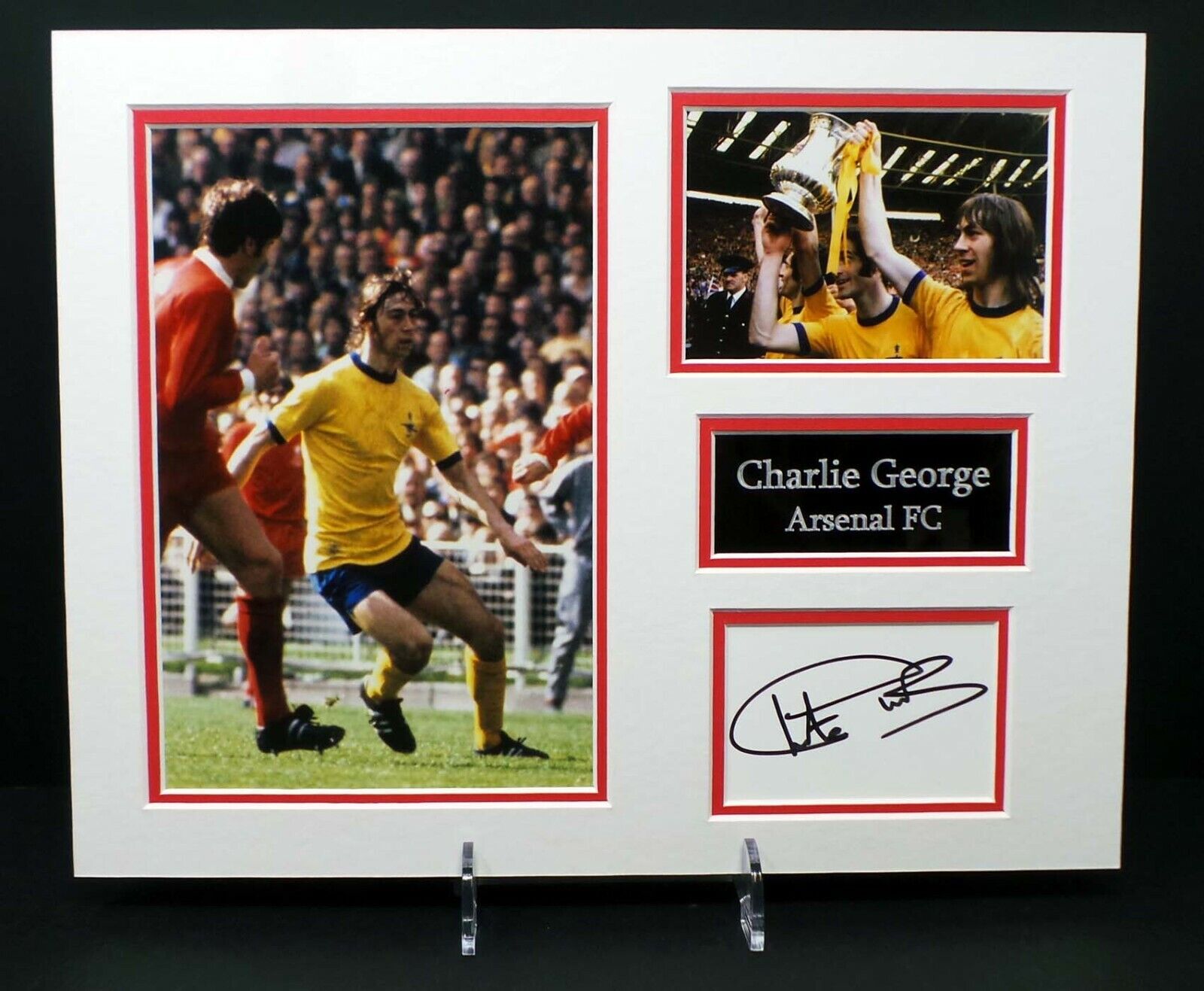 Charlie GEORGE ARSENAL FA Cup Winner Signed & Mounted Photo Poster painting Display AFTAL RD COA