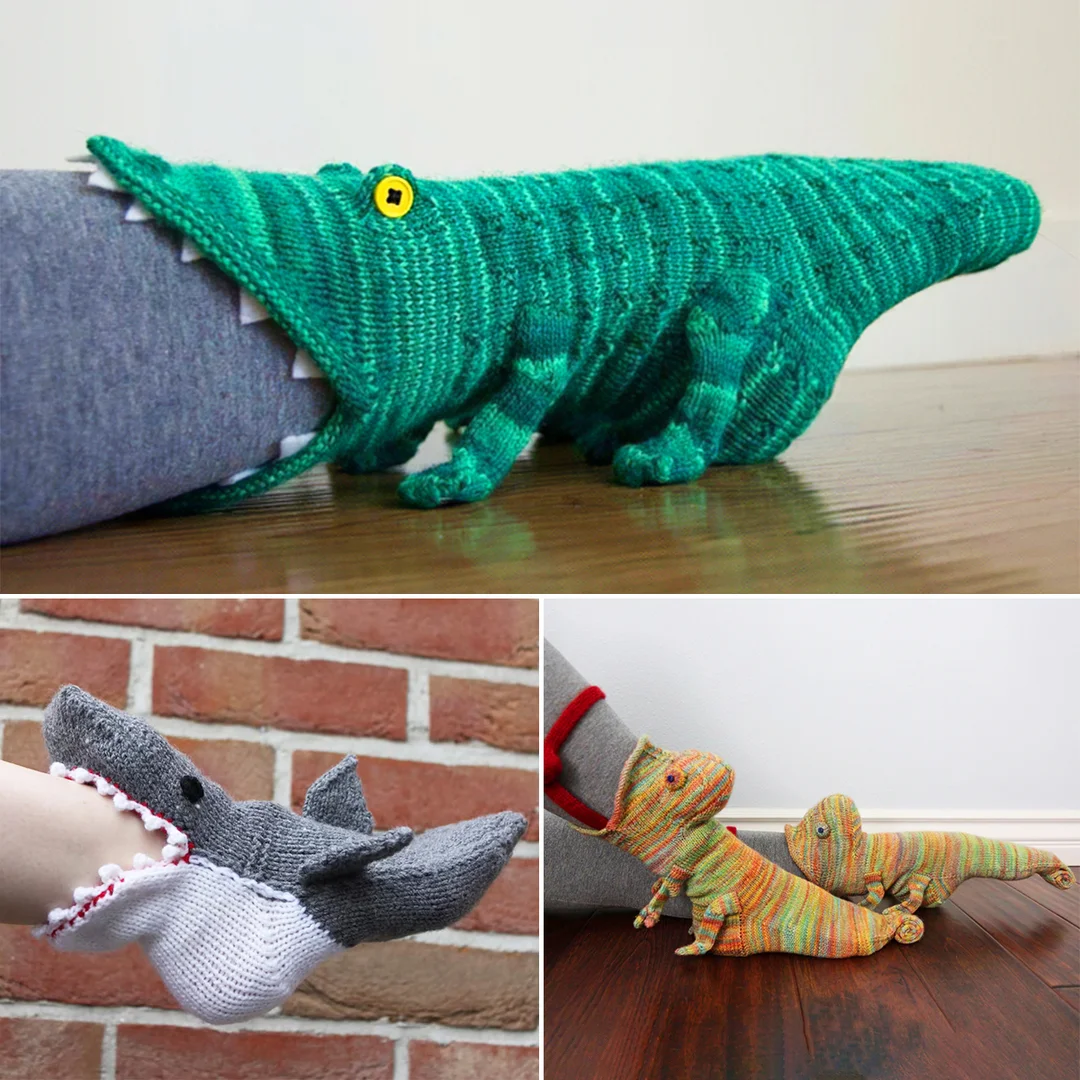 Knit Crocodile Socks