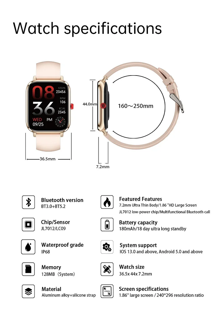 NBX TF68 Ultra Thin Smart Watch - Shenzhen NBX Technology Co.,Ltd