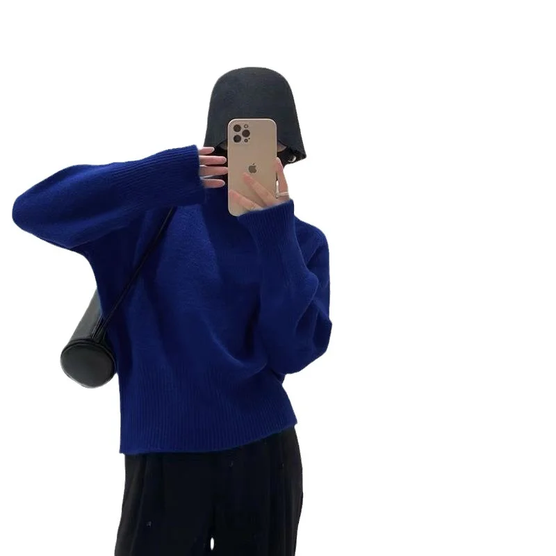 Churchf Churchf Version Sweater Female Qiu Dong Loose Wear 2024 New Versatile Lazy Wind Knit Bottom Shirt Jacket