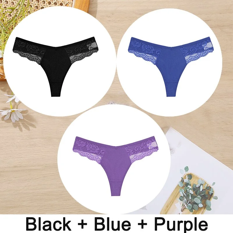 Billionm Cotton Panties for Women Sexy Lace Underwear G-String Underpants Female Perspective Hollow out Soft Intimate Lingerie