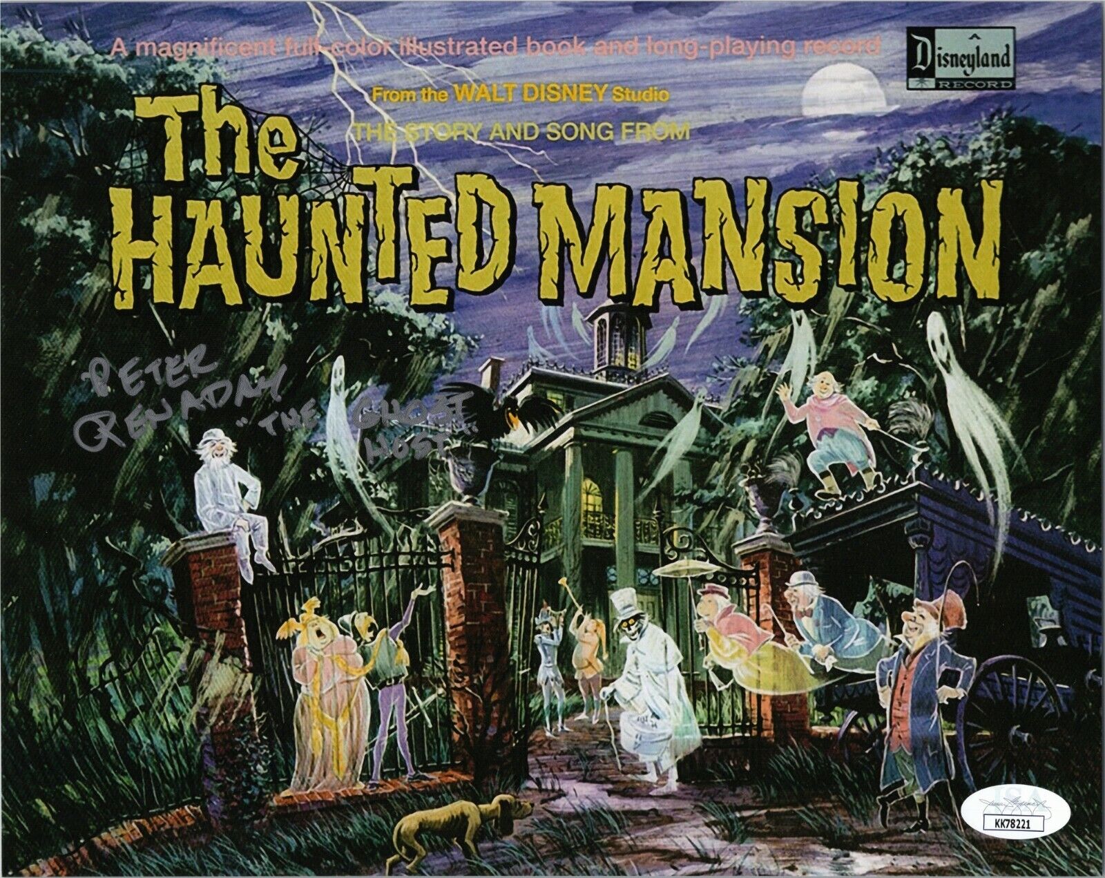 PETER RENADAY Auth.Hand-Signed HAUNTED MANSION GHOST HOST