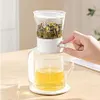 Portable Home Automatic Tea Brewing Set, Glass Teapot with Tea and Water Separator