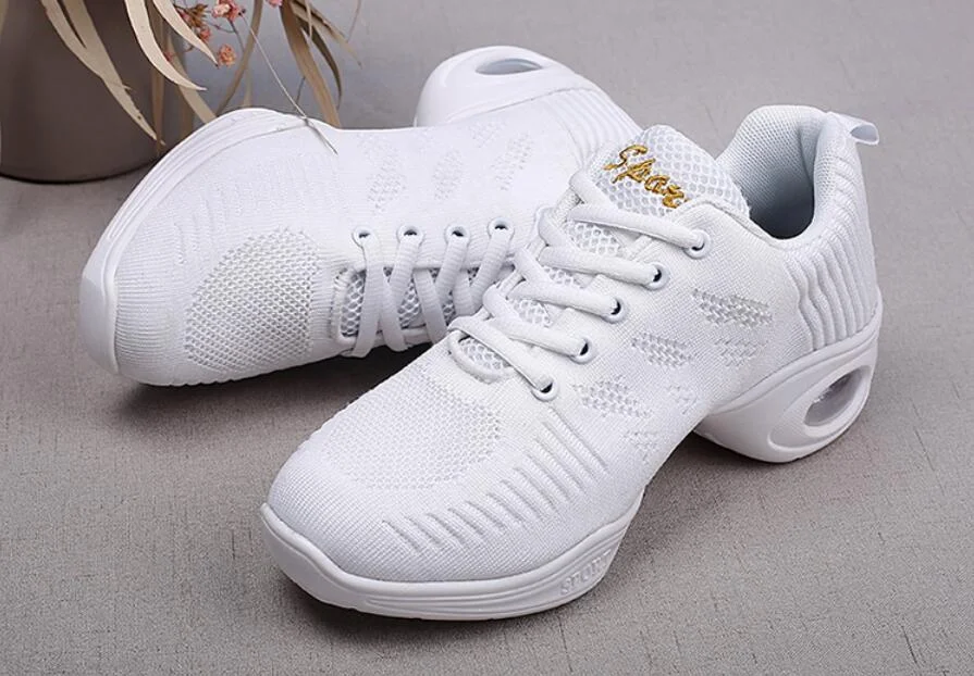 Brand Women Shoes Soft Outsole Woman Breath Jazz Hip Hop Shoes Feature Dance Sneakers Ladies Girl's Modern Jazz Dancing Shoes W3