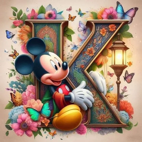Diamond Painting - Full Round Drill - Minnie Mickey Alphabet(Canvas|40*40cm)