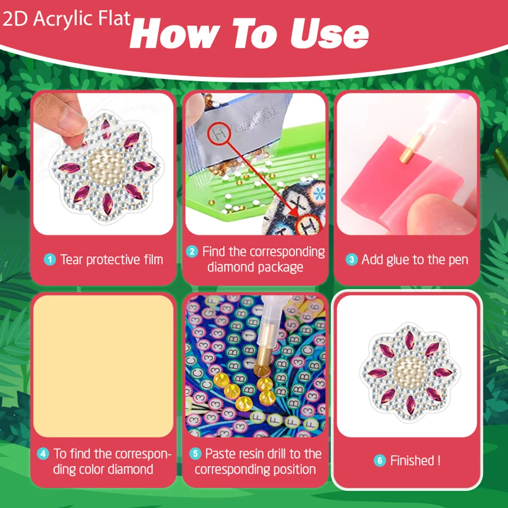 4pc Mandala DIY Diamond Painting Car Air Vent Clip Air Freshener for Adult