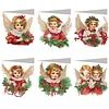 6PCS DIY Diamond Art Greeting Cards Christmas Angel Congratulations Cards & Gift