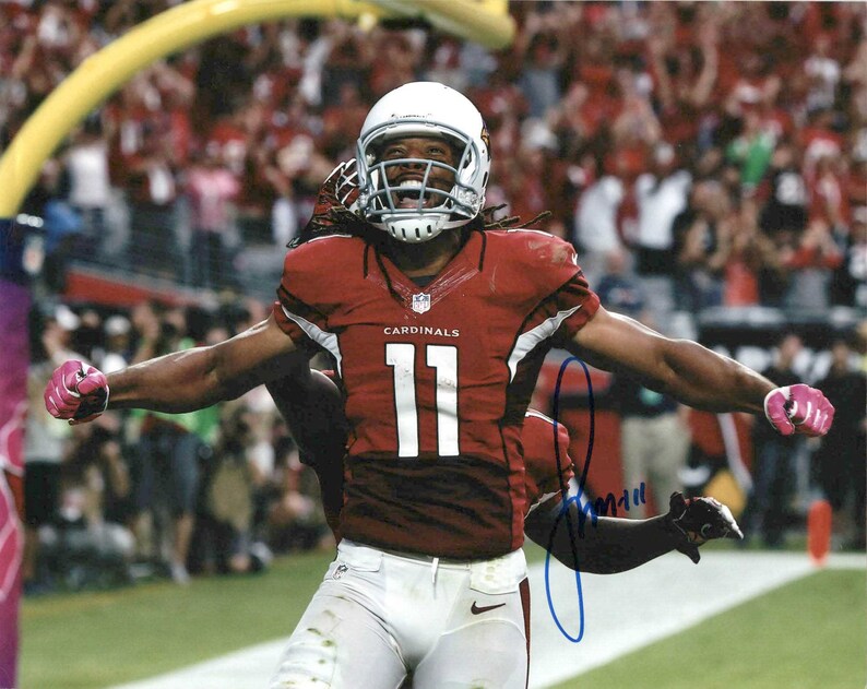 Larry Fitzgerald Signed Autographed Glossy 8x10 Photo Poster painting Arizona Cardinals - COA Matching Holograms