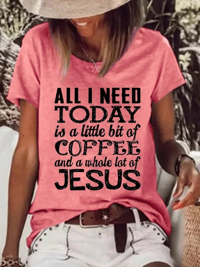 Easter Women's Coffee Letter Print Top