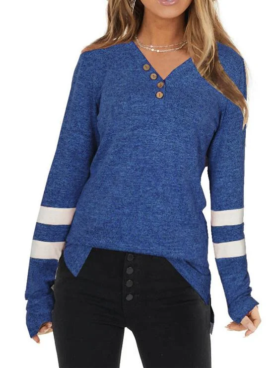 Women's V-neck Long Sleeve Tops