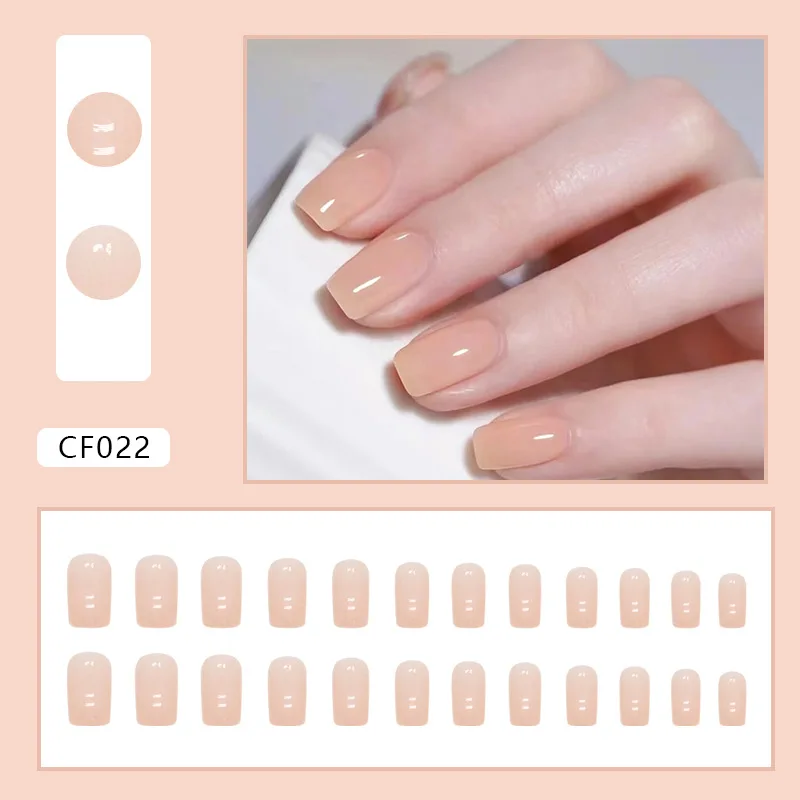 Cnneeds Pink Gradient Coffin Nails – Glossy Press On Nails for Women  