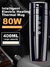 12V-24V Car Heated Smart Mug Digital LCD Display Electric Water Cup Touch Screen