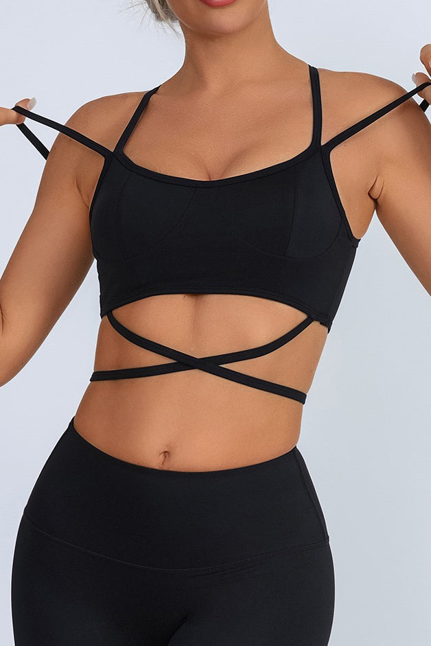 Double Strap Tie Back Sports Bra