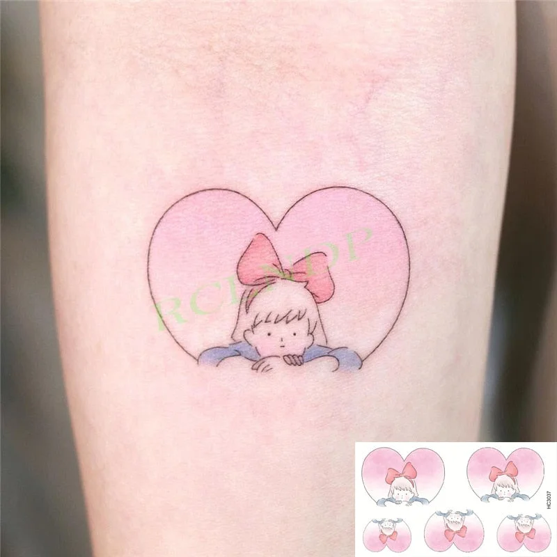 Waterproof Temporary Tattoo Sticker ins Angel wings Cupid bear Cartoons cute Body Art flash tatoo fake tatto Women Men
