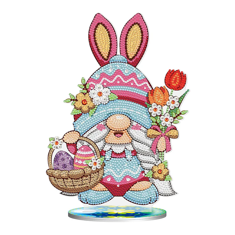 Septo Easter Eggs Gnome Rabbits 5D Diamond Painting Kits for Adults,Diamond Art with Full Tools Accessories,Diamond Painting by Number for Home Wall