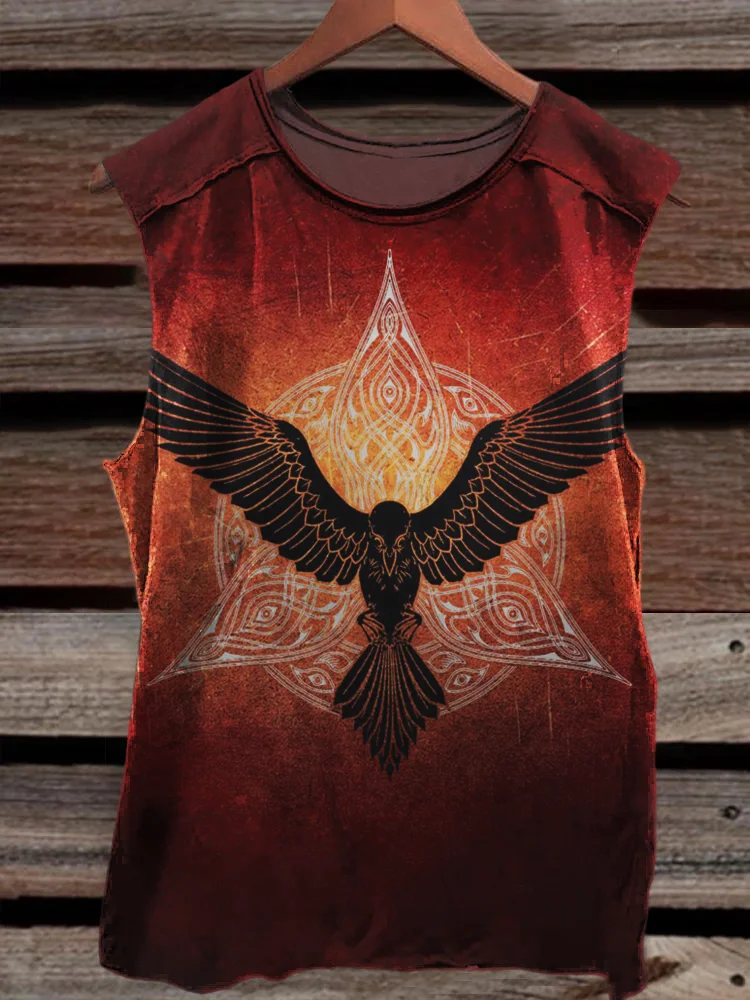 Comstylish Raven Viking Vintage Print Men's Tank Top