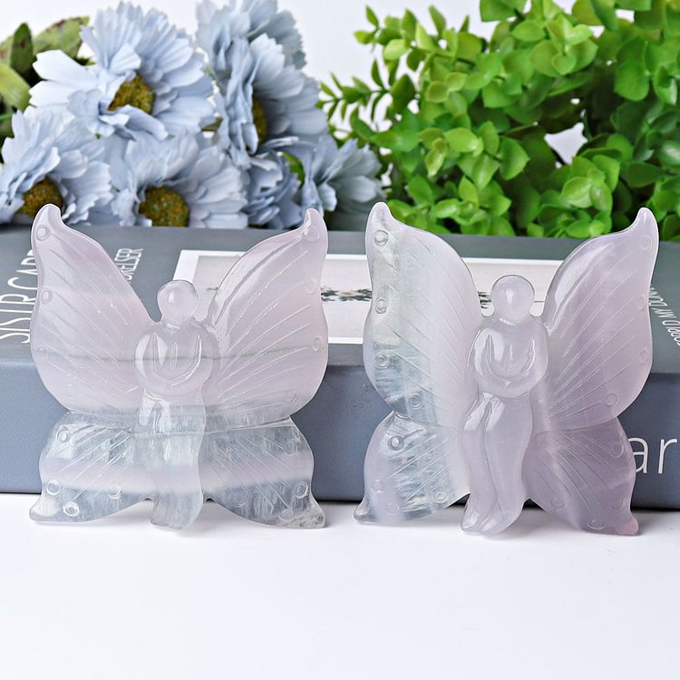 3.6" Fluorite Butterfly Fairy Crystal Carvings Crystal wholesale suppliers