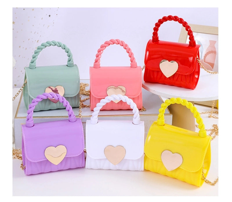 Kid'S Small PVC Cartoon Solid Color Cute Square Flip Cover Crossbody Bag