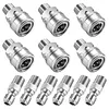 3/8 Inch Power Washer Quick Connect Kit Stainless Steel Adapter Set Power Washer Adapter Fittings Female/Male NPT Thread 12 Pcs 5000 PSI