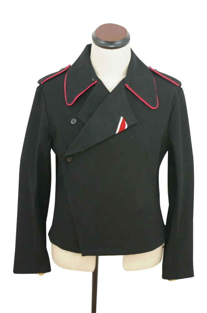   Wehrmacht German Hot Pink Collar Thread Panzer Black Wool Wrap/Jacket German-Uniform