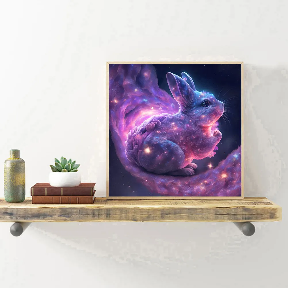 Full Round Diamond Painting 30*30cm - Praying Nebula Rabbit