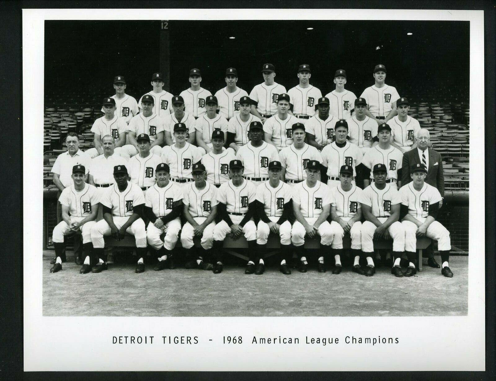 Detroit Tigers 1968 American League Champions Team Press Photo Poster painting