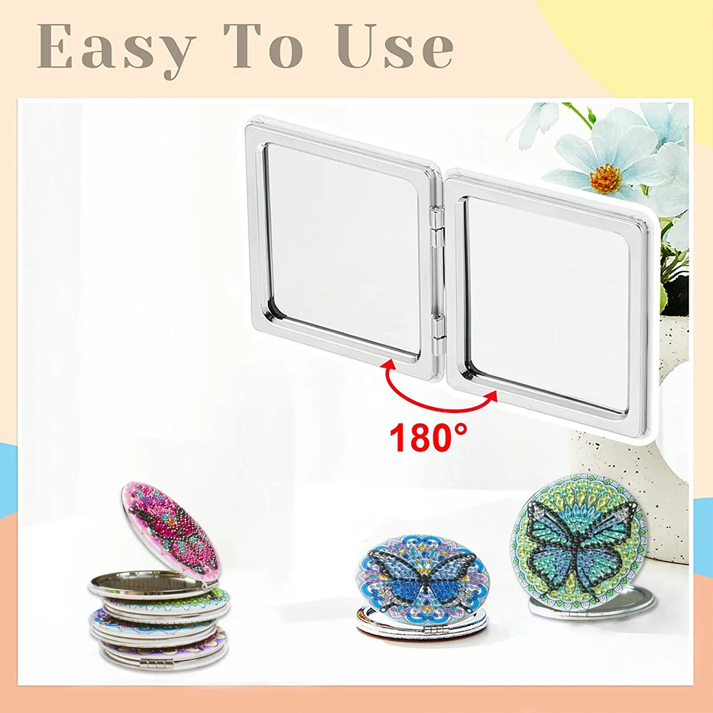 DIY Diamond Painting Mirror Portable Butterfly for Adult and Kids