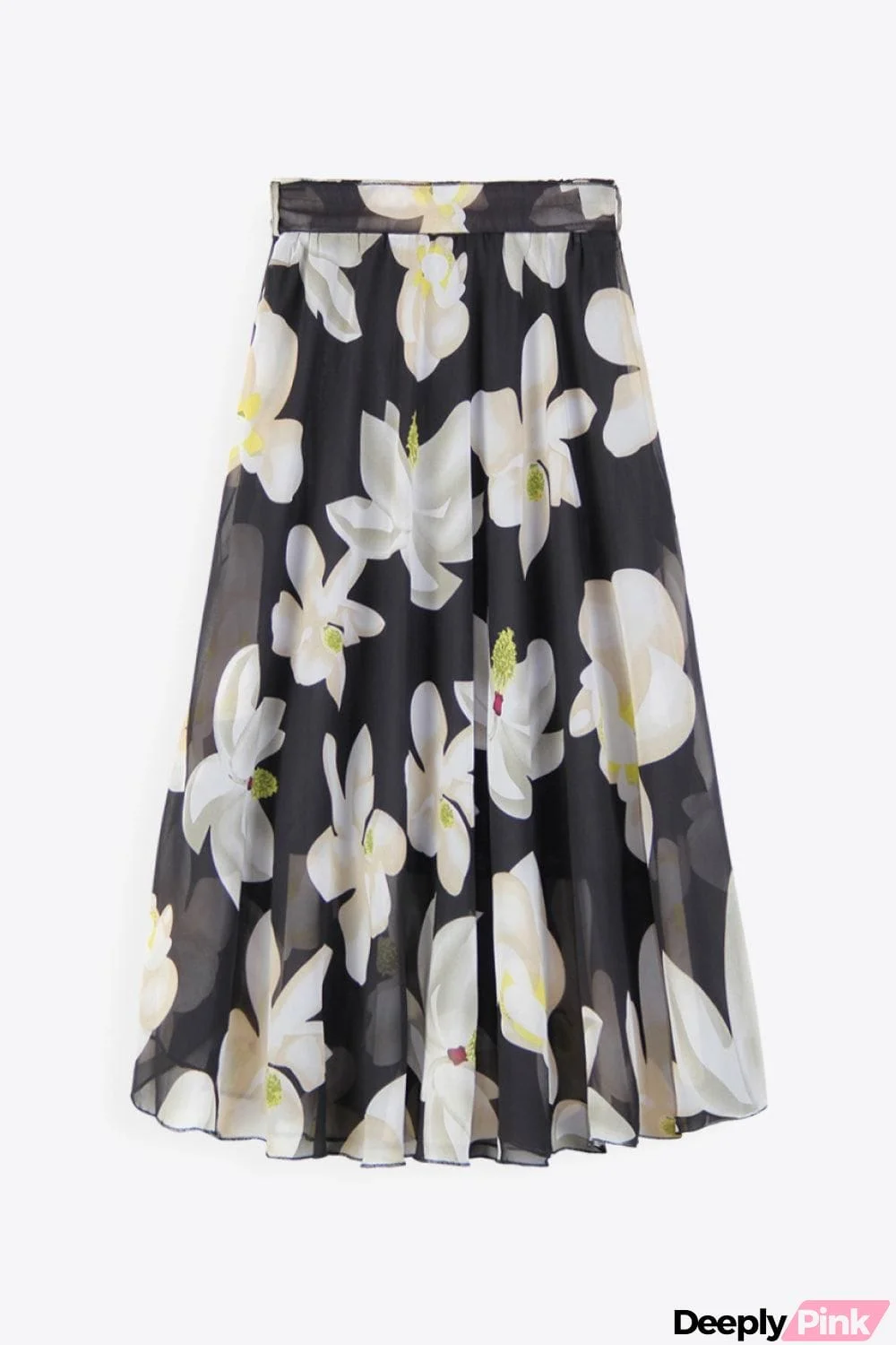 Full Size Floral Tie-Waist Skirt