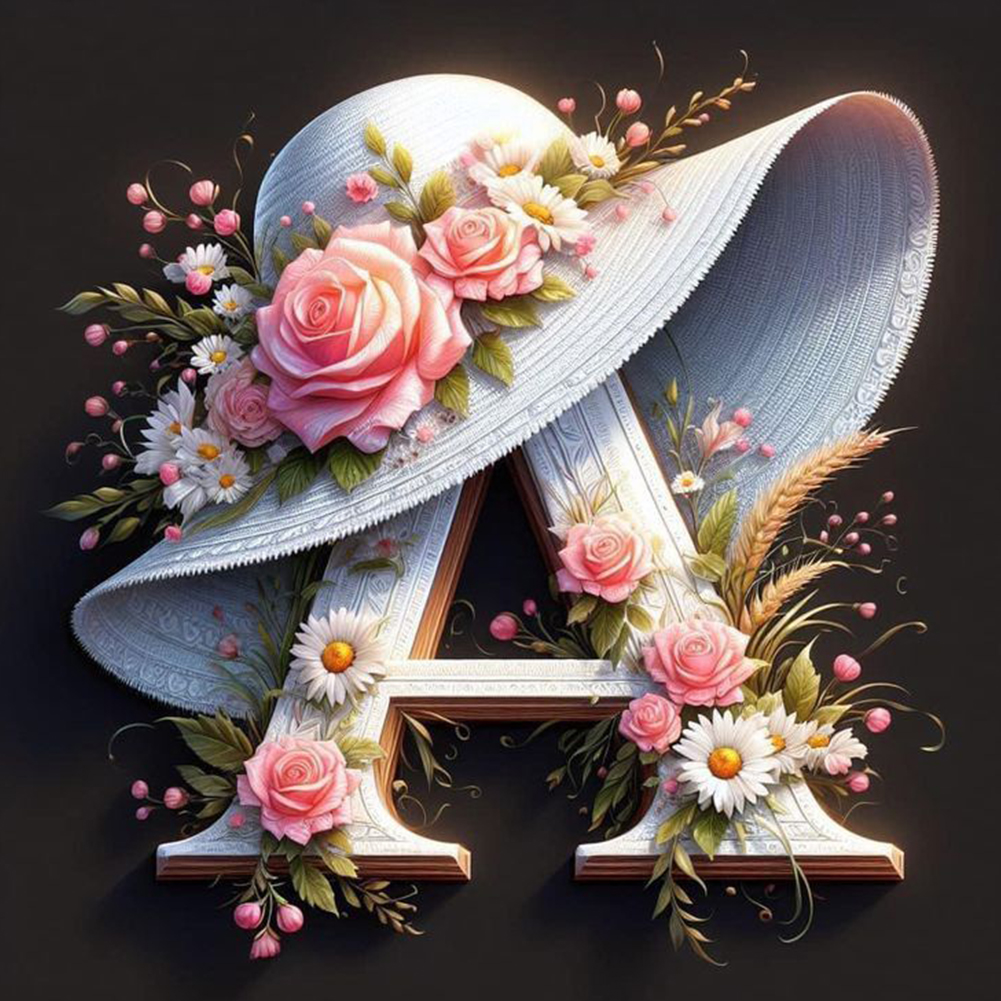 Letter A 40*40cm(canvas) full round drill diamond painting