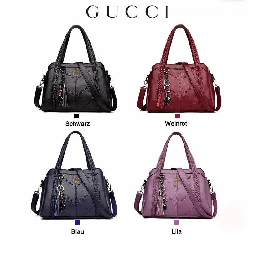 GUCCI Fashion táska marhabőrből, háromrétegű, nagy kapacitású, remek ár-érték arány!