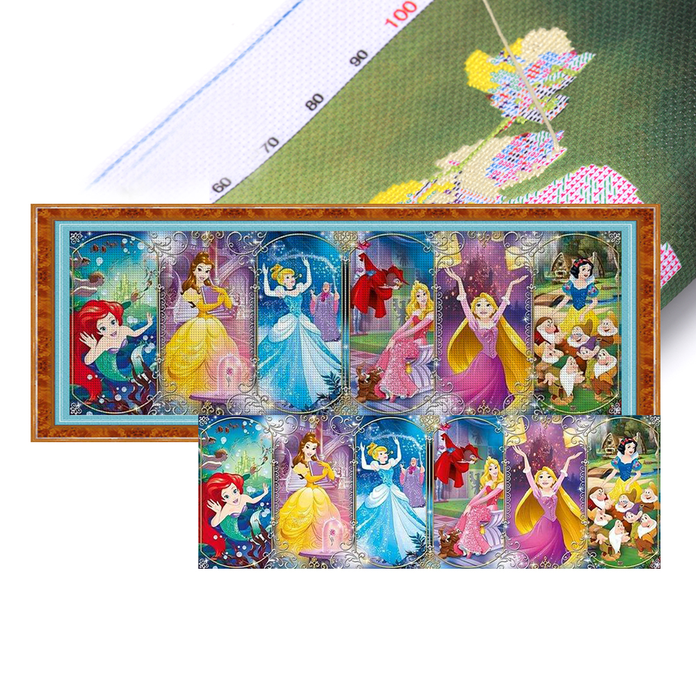 Disney Family Full 11CT Pre-stamped Canvas(90*30cm) Cross Stitch